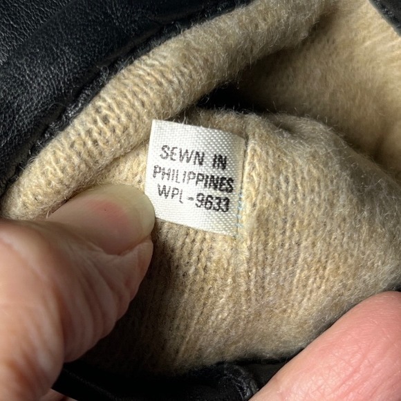 Quiet Luxe Winter Leather Gloves Black Fleece Lined Dress Classic Women Small - Picture 5 of 7